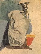 Still life with a Plaster mask and a sconce